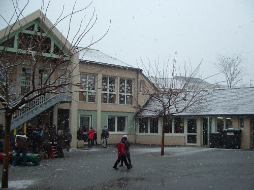 neige à l'école fin janv. 2012